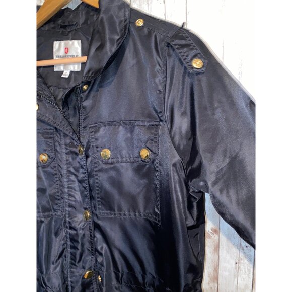 Women's Urban Republic Collection Black Trench Jacket Coat Raincoat Size Medium - Picture 7 of 16